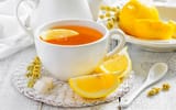 Обои: цветок, напиток, cup, lemons, flower, чашка, drink, блюдце, лимоны, чай, tea