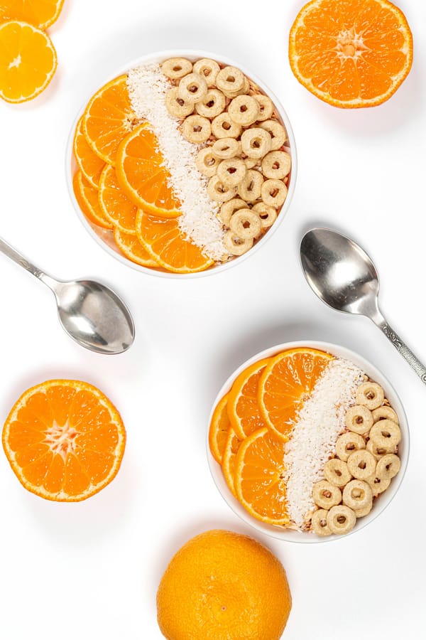 Картинка на рабочий стол: еда, мюсли, хлопья, апельсины, колечки