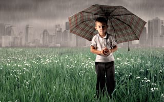 Картинка малыш под зонтом