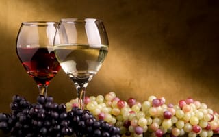 Картинка вино, виноград, бокалы