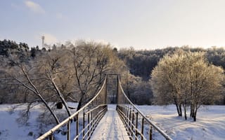 Обои мост в снегу