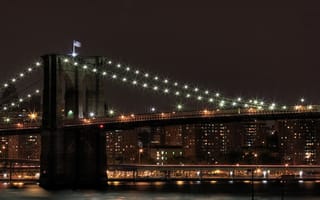 Картинка мост в ночных огнях