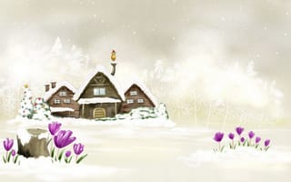 Картинка цветы сквозь снег