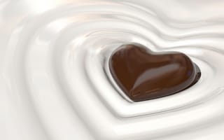 Картинка Шоколадное сердечко в молоке 01