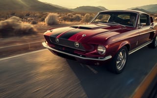 Картинка Ford Mustang, Ford, Mustang, Форд Мустанг, Форд, Мустанг, Shelby, GT 500, машины, машина, тачки, авто, автомобиль, транспорт, дорога, скорость, быстрый, вечер, закат, заход