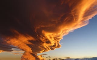 Картинка облако, 4k, HD, небо, закат