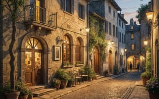 Картинка город, города, здания, исторический, история, старинный, улица, ночь