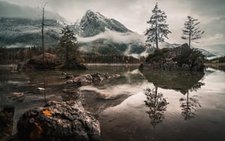 Картинка горы, гора, природа, Заубервальд, Германия, пейзаж, скала, зима
