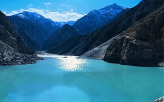 Картинка горы, гора, природа, Курбан Кель, Кыргызстан, озеро, пруд, вода, пейзаж