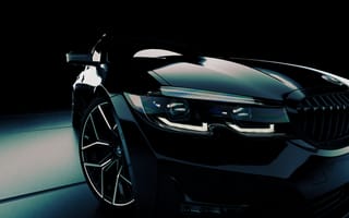 Картинка автомобиль, BMW, черный, спорт, дизайн, технология, освещение