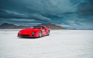 Картинка Ferrari F40, F40, Ferrari, Феррари, люкс, дорогая, современная, спорткар, машины, машина, тачки, авто, автомобиль, транспорт, пустыня, песок, песчаный, красный