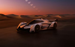 Картинка McLaren Solus GT, GT, Solus, McLaren, Макларен, люкс, дорогая, современная, спорткар, машины, машина, тачки, авто, автомобиль, транспорт, пустыня, песок, песчаный, дюна, засушливый, холм, бархан, вечер, сумерки, закат, заход