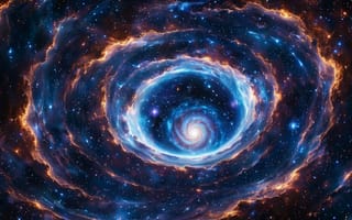 Картинка космос, галактика, звезды, небо, вселенная, спираль, обои