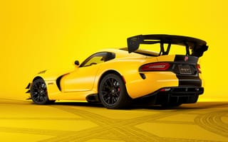 Картинка Dodge Viper, Dodge, Viper, ACR, машины, машина, тачки, авто, автомобиль, транспорт, спорткар, спортивный, желтый