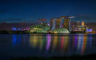 Картинка Город,  Ночь,  Сингапур