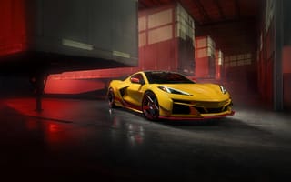 Картинка автомобиль, спорткар, жёлтый, дизайн, фотография, интерьер, освещение