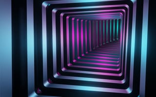Картинка абстракция, тunnel, свет, неон, глубина, технологии, футуризм