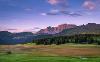 Картинка Альпы, горы, гора, природа, вечер, закат, заход