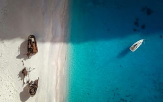 Картинка корабли, пляж, море, пейзаж, песок, воды, потерянные