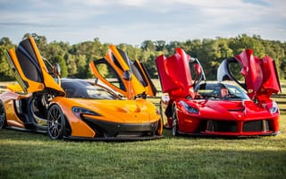 Картинка Mclaren P1 and Ferrari,  Ferrari,  P1,  Mclaren