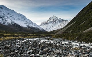 Картинка Clear Evening on the Hooker Valley Track New Zealand,  Zealand,  Track,  Valley,  Hooker,  Evening,  Clear
