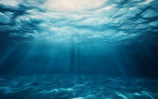 Картинка вода, подводный, поверхность, голубой, бирюзовый, море, океан, солннце, свет, лучи