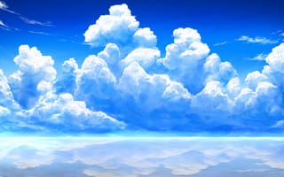 Картинка облака, облако, тучи, туча, небо, природа, арт, отражение