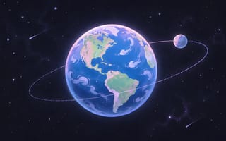 Картинка Земля, космос, планета, луна, галактика, звезды, астрономия