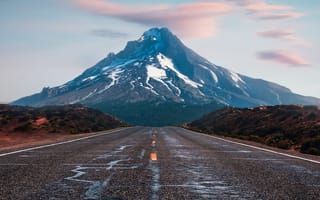 Картинка гора, дорога, пейзаж, небо, природа, путешествие, обои