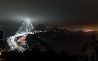 Картинка мост Золотые Ворота, Золотые Ворота, мост, Сан Франциско, Калифорния, США, мосты, ночь, огни, подсветка