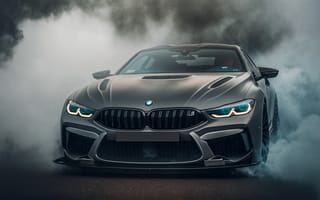 Картинка BMW, BMW M8, M8, бмв, машины, машина, тачки, авто, автомобиль, транспорт, дым
