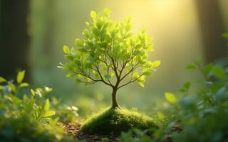 Картинка дерево, природа, зелень, свет, лес, растение, мир