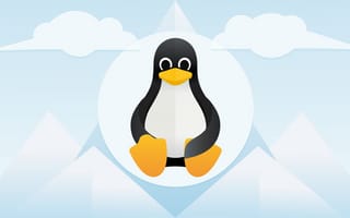 Картинка Antarctica,  3K,  2K,  Снег,  Горы,  Linux,  Penguin,  Tux