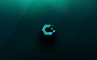 Картинка логотип, абстракция, темный фон, графика, технологии, минимализм, цвета