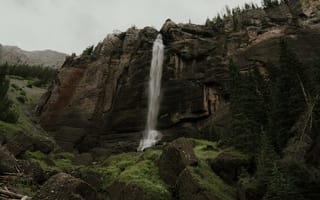 Картинка водопад, вода, природа, скала