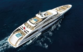 Картинка яхта, море, отдых, роскошь, путешествие, синий, дизайн