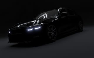 Картинка автомобиль, BMW, черный, свет, тень, дизайн, фото
