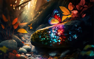 Картинка бабочка, насекомое, насекомые, природа, цифровое искусство, арт
