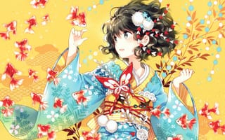 Картинка Kimono Anime Girl,  Девушка,  Аниме,  Kimono
