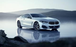 Картинка BMW, бмв, BMW 8, машины, машина, тачки, авто, автомобиль, транспорт, гора, черно-белый, черный, монохром, монохромный, серый, белый