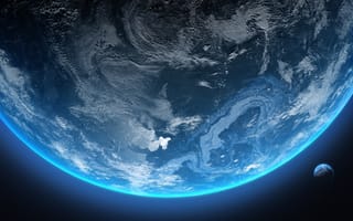 Картинка Земля, космос, планета, галактика, небо, астрономия, вода, облака, космический, вселенная