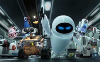 Картинка WALL E, Валли, Ева, EVE, мультфильмы, мультфильм, робот