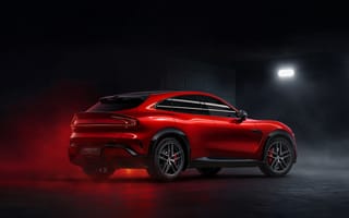 Картинка автомобиль, красный, спорткар, фоновый свет, дизайн, технология, модерн