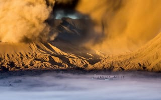 Картинка пустыня, 4k, HD, шторм, песок