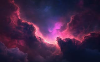 Картинка облака, облако, тучи, туча, небо, природа, ночь, облачно, облачный, арт, рисунок, ИИ
