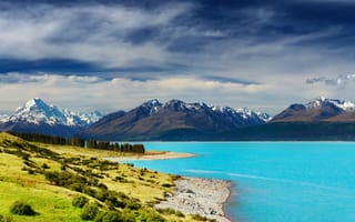 Картинка Новая Зеландия,  горы,  река