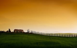 Картинка Тоскана,  небо,  поле,  Италия