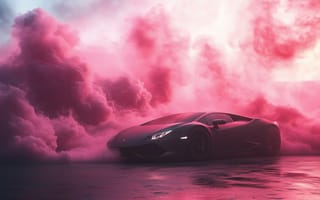 Картинка Lamborghini Aventador, Lamborghini, Ламборджини, Ламборгини, Aventador, люкс, дорогая, спорткар, машины, машина, тачки, авто, автомобиль, транспорт, дым, розовый