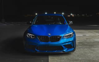 Картинка автомобиль, BMW, синий, ночь, спорткар, фото, обои