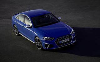 Картинка Audi A4, Sedan, Audi, Ауди, машины, машина, тачки, авто, автомобиль, транспорт, седан, синий, сверху, c воздуха